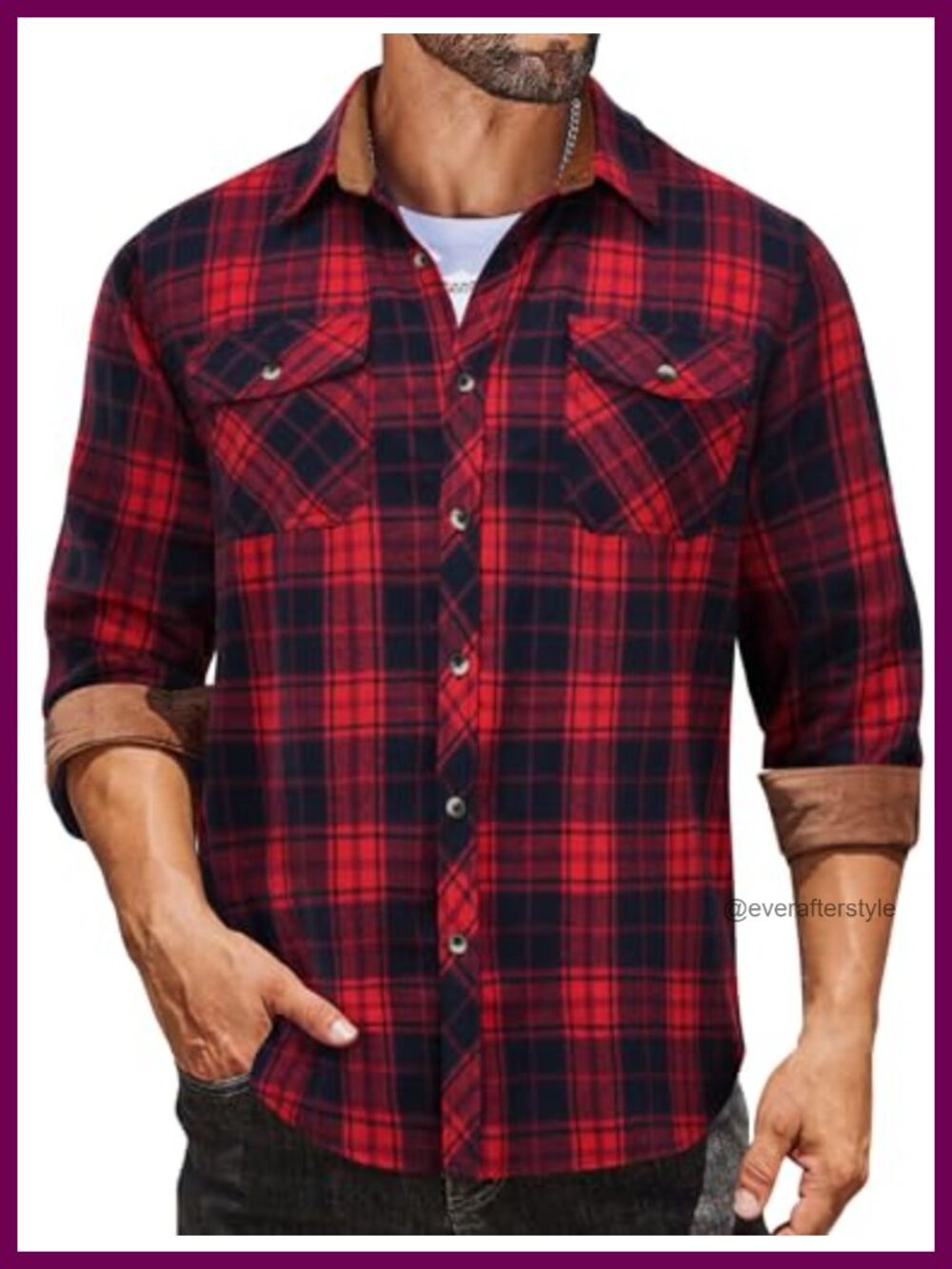 Mens Lightweight Flannel Long Sleeve Button Down Plaid Shirt Casual Work